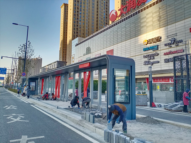 合肥候車亭安(ān)裝交付